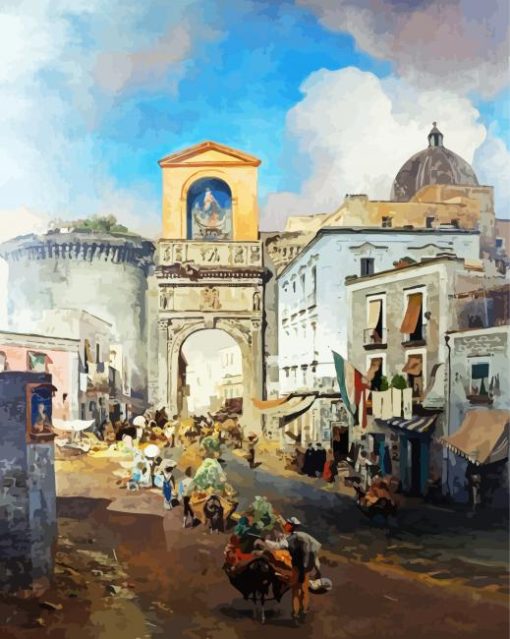 On The Way To The Market Achenbach paint by number