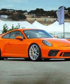 Orange Porsche 911 paint by number