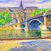 Pont Du Carrousel By Gustave Cariot paint by number