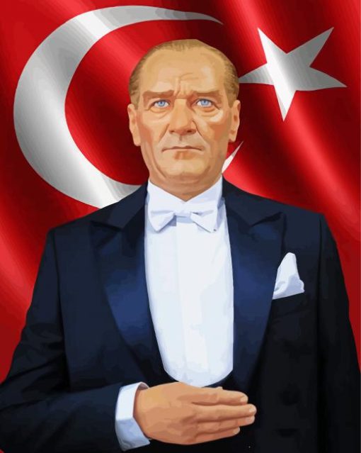 President Of Turkey Mustafa Kemal Ataturk paint by number