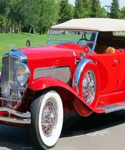 Red Duesenberg paint by number