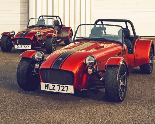 Red Caterham Cars paint by number