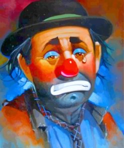 Sad Hobo Clown Crying paint by number