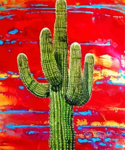 Saguaro Cactus Art paint by number