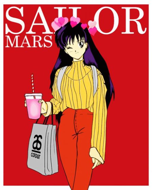 Sailor Mars paint by number