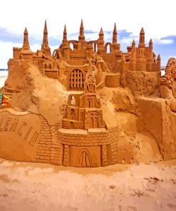 Sand Castle Spain paint by number