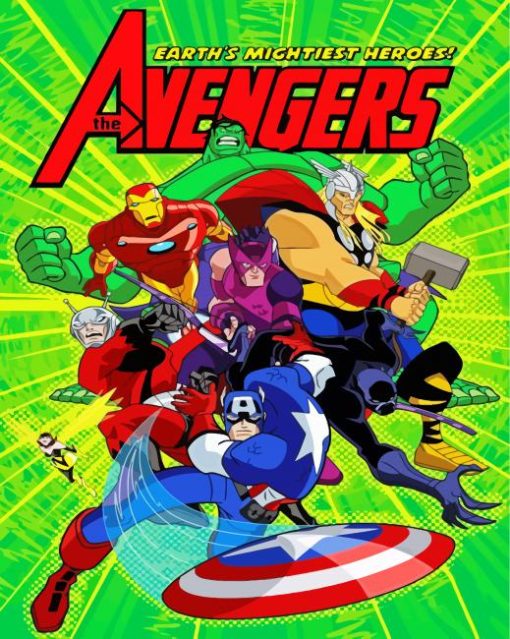 The Avengers Earth's Mightiest Heroes Poster paint by number