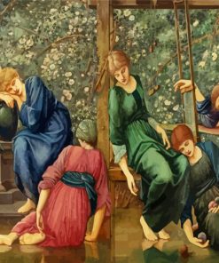 The Garden Court By Edward Burne Jones paint by number