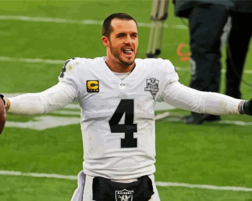 The Quarterback Derek Carr paint by number