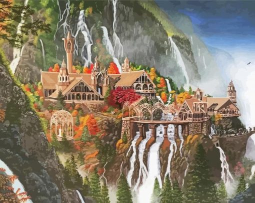 Rivendell Landscape Art paint by numbers