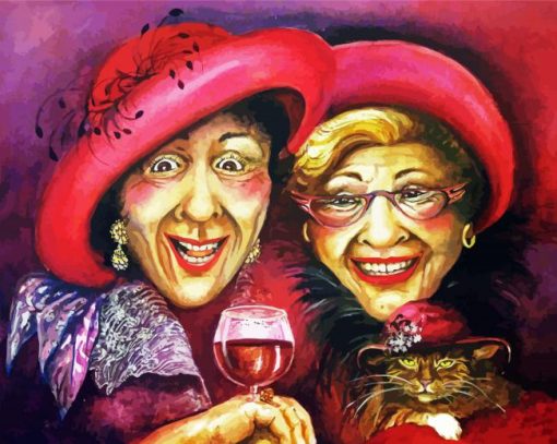 Two Ladies Laughing paint by numbers