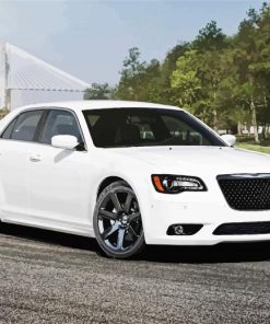 White Chrysler 300 Srt paint by number