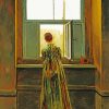 Woman At A Window By Caspar David Friedrich paint by number