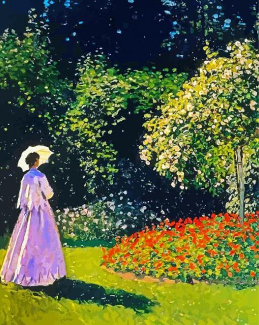 Woman In The Garden By Claude Monet paint by number