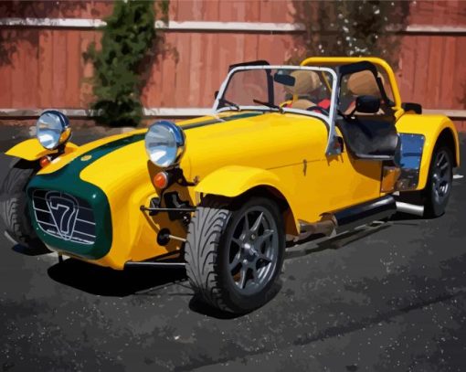 Yellow Caterham Car paint by number