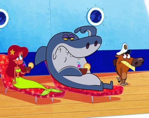 Zig And Sharko Cartoon paint by number