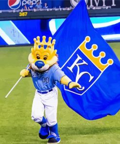 Aesthetic Baseball Royals Flag paint by number