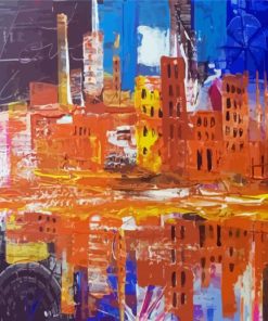 Artistic Abstract City paint by number