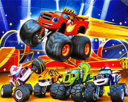 Blaze And The Monster Machines Cartoon paint by number