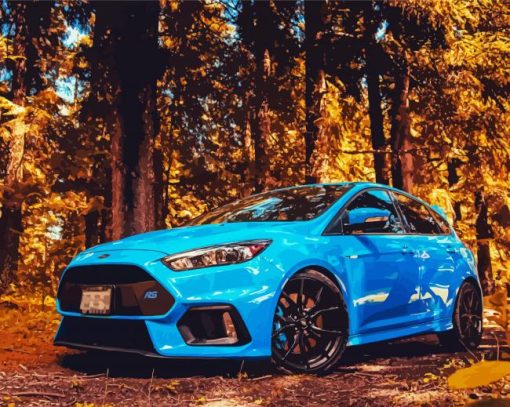 Blue Rs Focus In The Forest paint by number