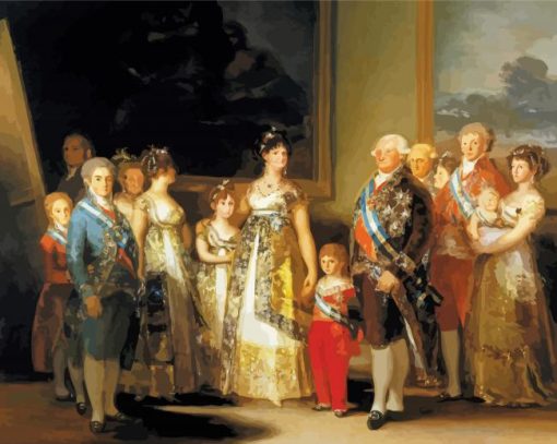 Charles IV Of Spain And His Family By Francisco Goya paint by number