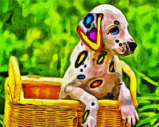 Colorful Dalmatian Art paint by number