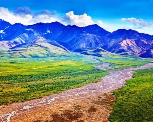 Denali National Park Alaska paint by number