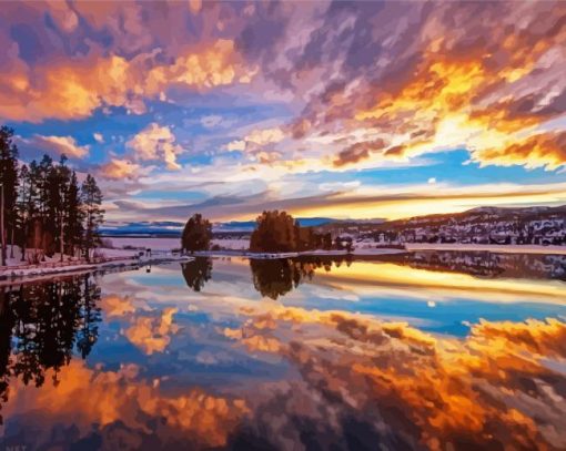 Dream Lake Colorado At Sunset paint by number