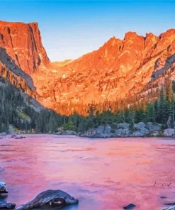 Dream Lake In Rocky Mountain National Park paint by number