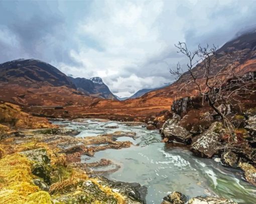 Glencoe Landscape paint by number