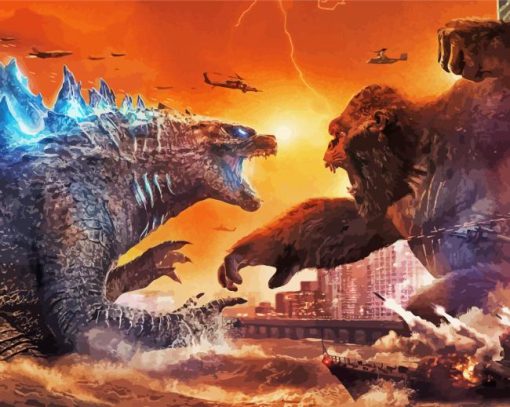 Godzilla Vs Kong paint by number