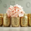 Gold Glitter Mason Jars With Flowers paint by number