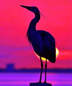 Heron Silhouette paint by number