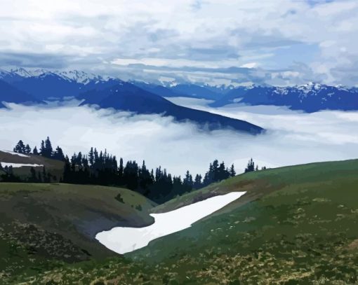 Hurricane Ridge paint by number