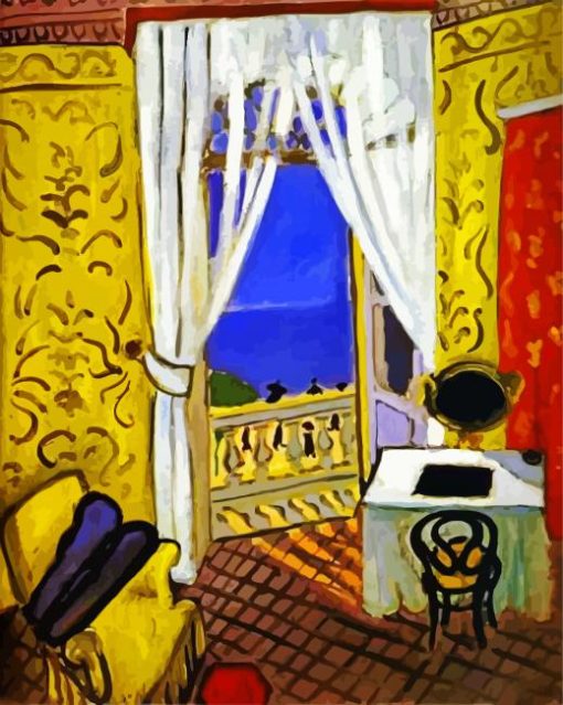 Interior with A Violin Case By Henri Matisse paint by number