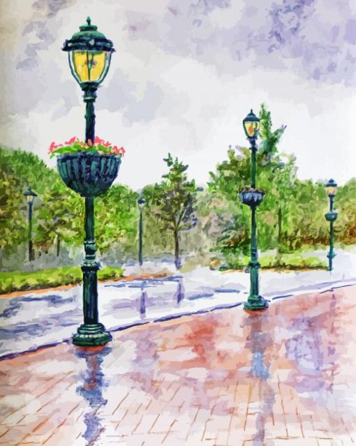 Lamp Post Art paint by number