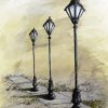 Lamp Post Street Light Drawing pâint by number