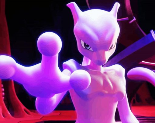 Mewtwo Pokemon paint by number