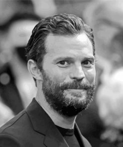 Monochrome Jamie Dornan paint by number