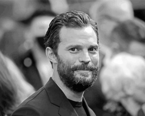 Monochrome Jamie Dornan paint by number