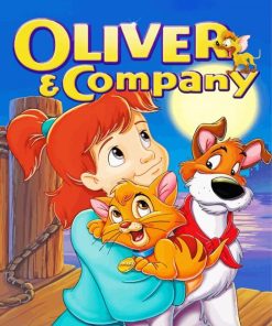 Oliver And Company Poster paint by number