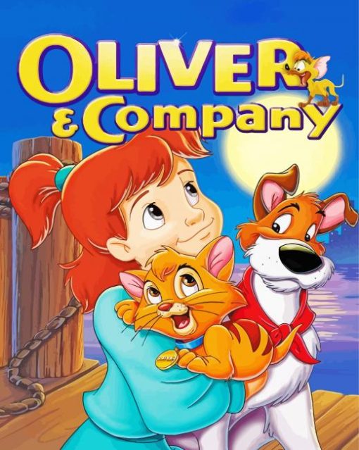 Oliver And Company Poster paint by number