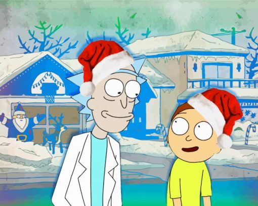 Rick And Morty Christmas paint by number