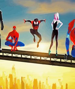 Spiderman Into The Spider Verse Movie paint by number