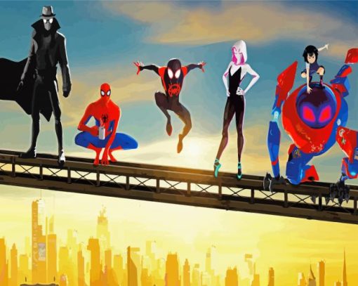 Spiderman Into The Spider Verse Movie paint by number