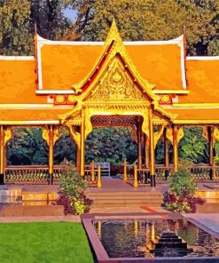 Thai Pavilion At Olbrich paint by number