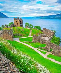 Urquhart Castle Scotland paint by number