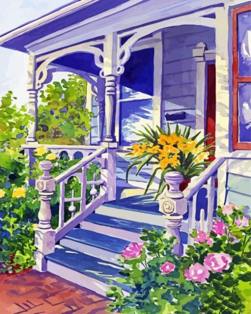 Victorian Front Porch By Audrey Peaty paint by number