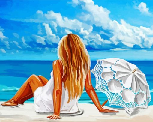 Woman At The Beach By Tim Gilliland paint by number