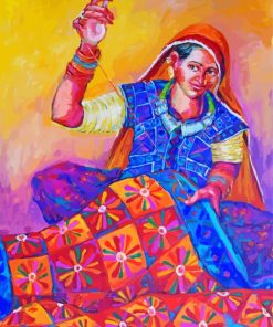 Woman Quilting Art paint by number